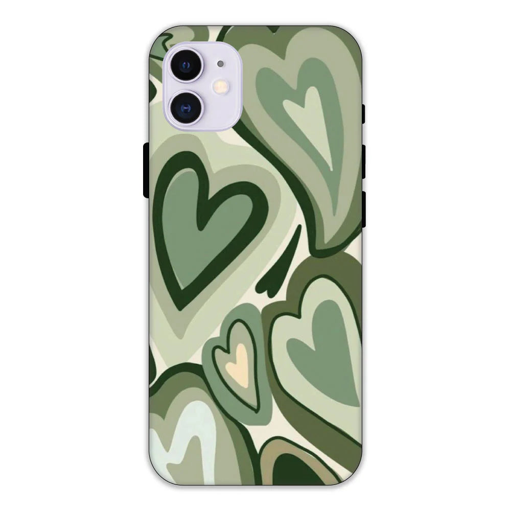 Green Hearts Hard Case Apple IPhone 11 models