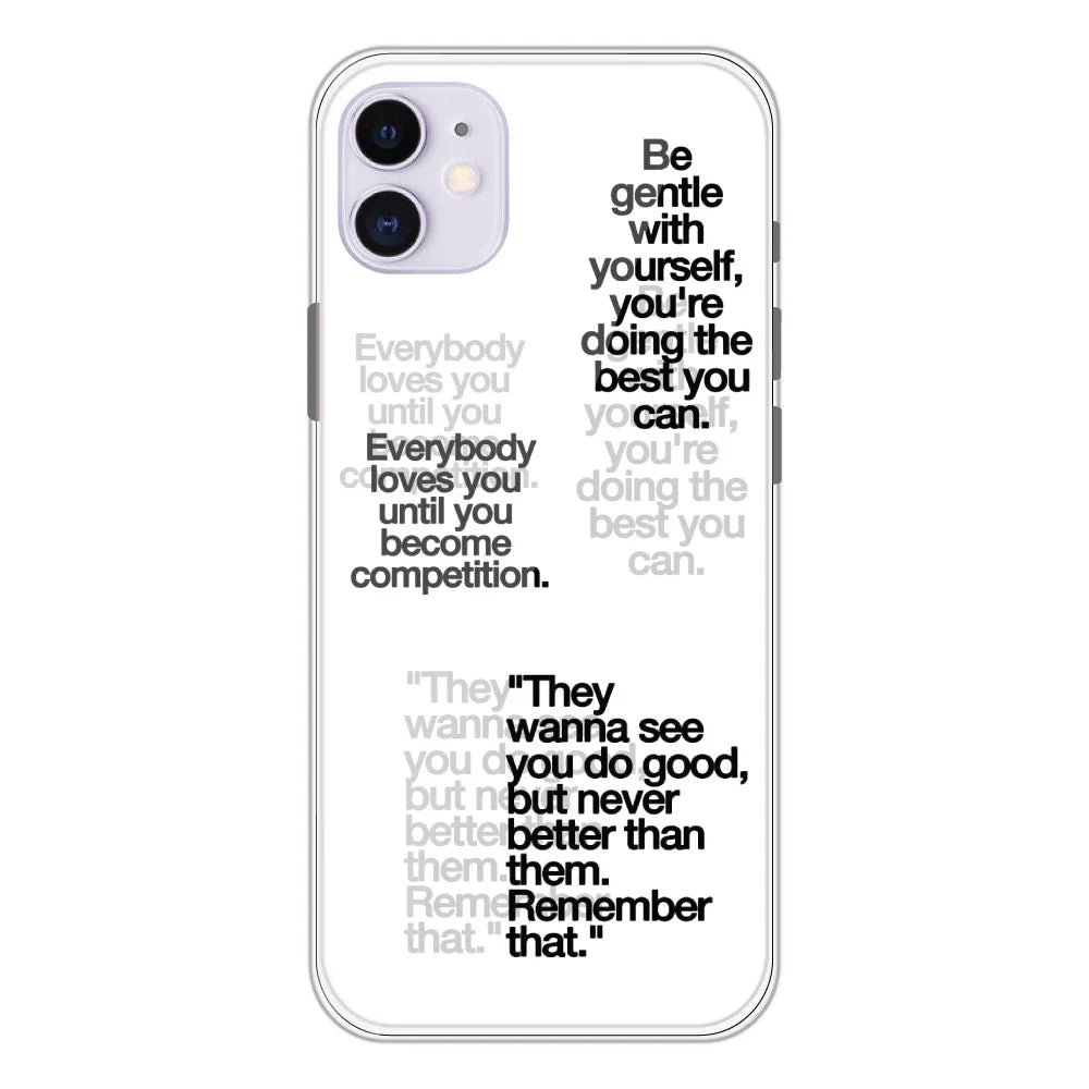 Motivational Quotes - Clear Printed Silicone Case For Apple iPhone Models- Apple iPhone 11