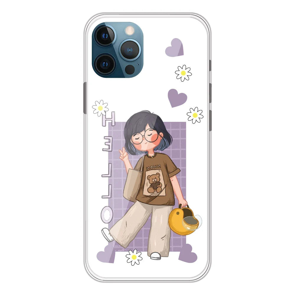 Introvert Girl - Clear Printed Silicone Case For Apple iPhone Models- Apple iPhone 11 pro