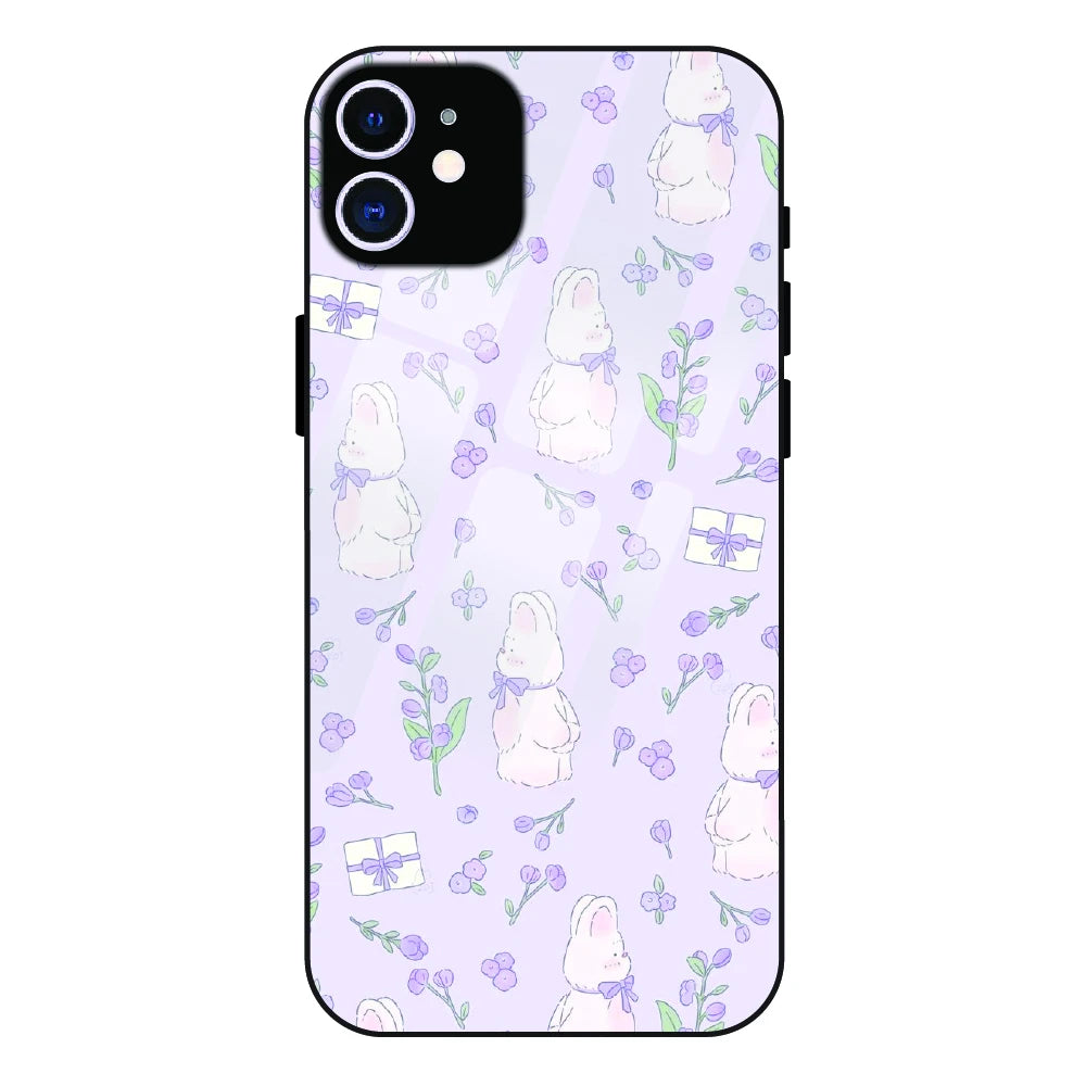 Lavender Bunny Gifts - Glass Case For Apple iPhone 12