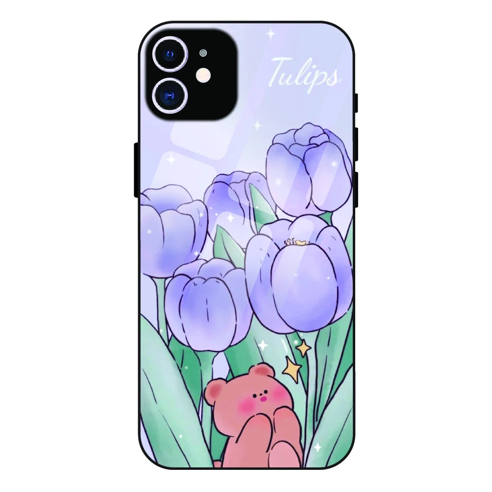 Tulip Bear Dreamscape - Glass Case For Apple iPhone 12