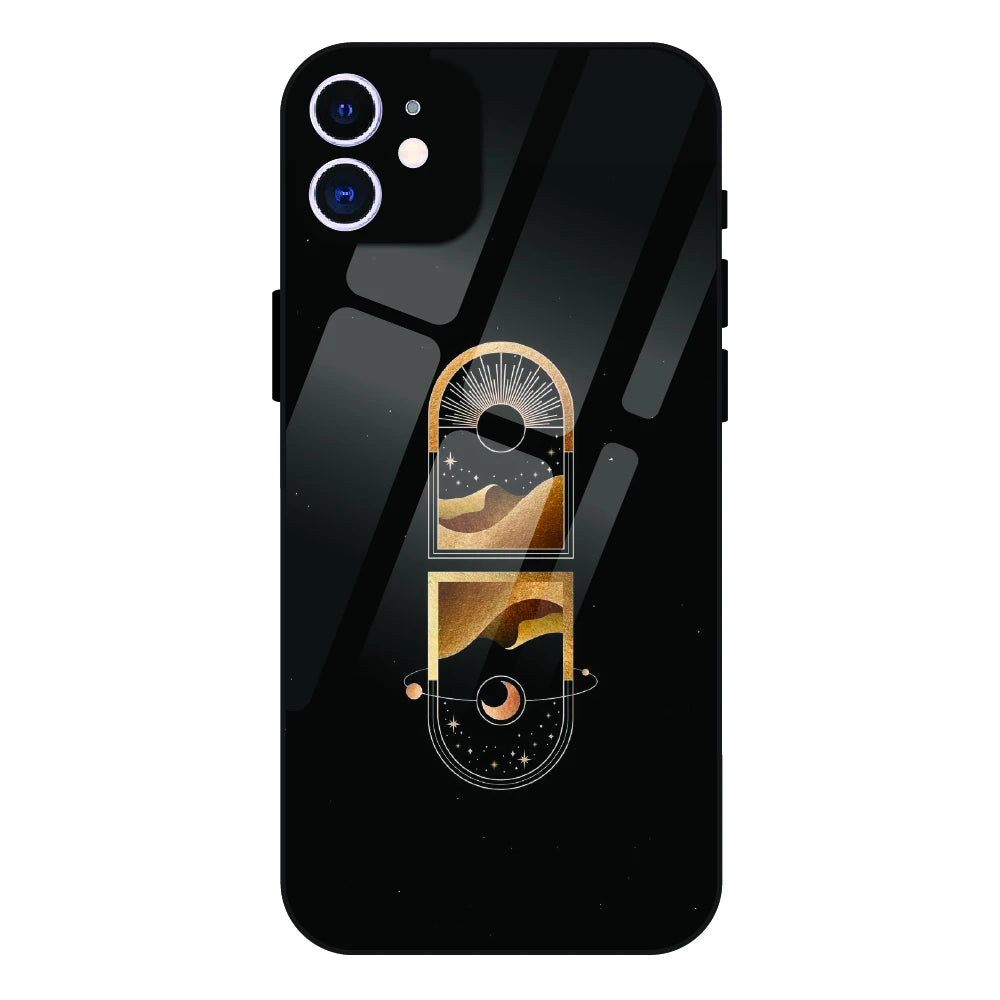 Golden Geometry - Glass Case For Apple iPhone 12