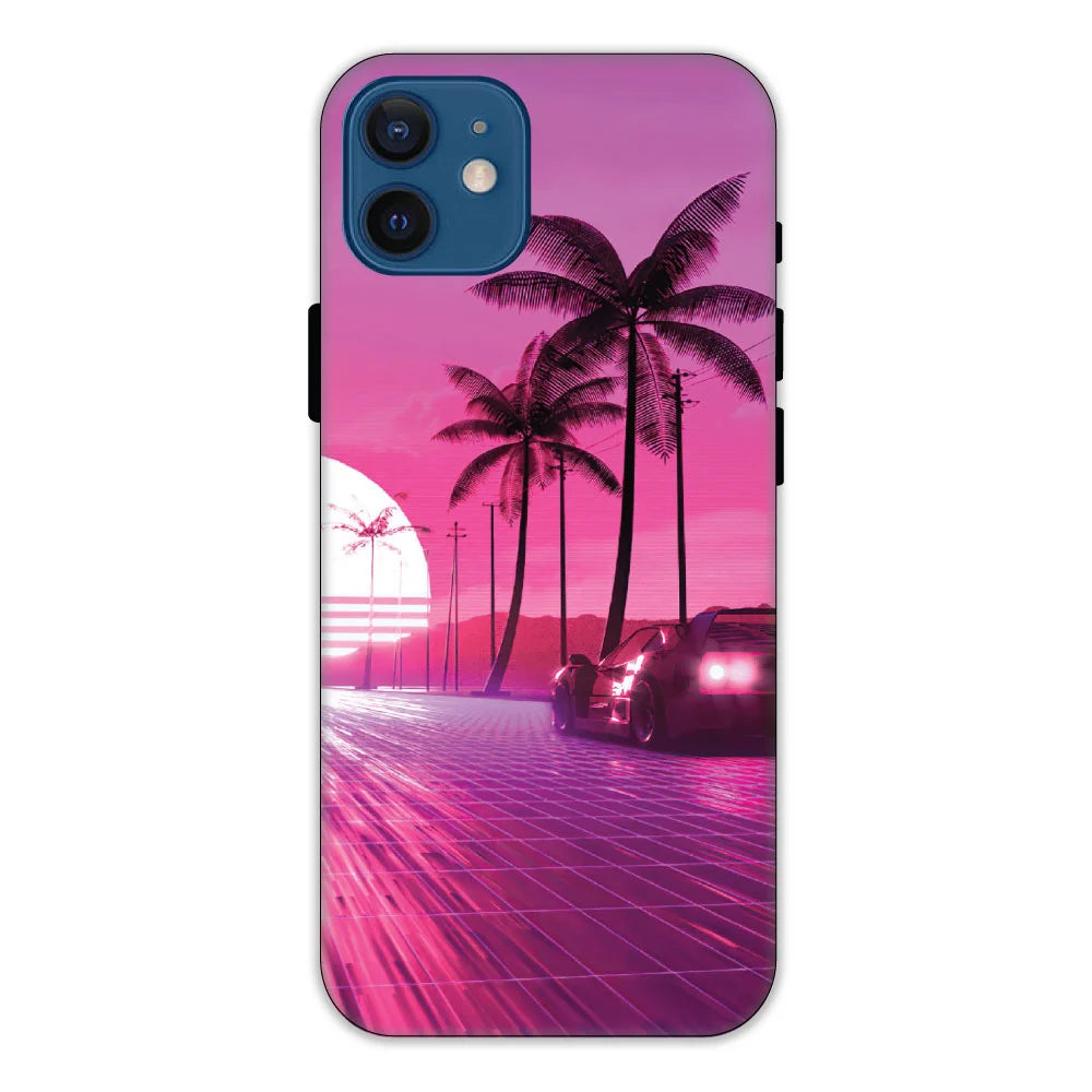 Retro Beach Synthwave Hard Case Apple IPhone 12 Mini Models
