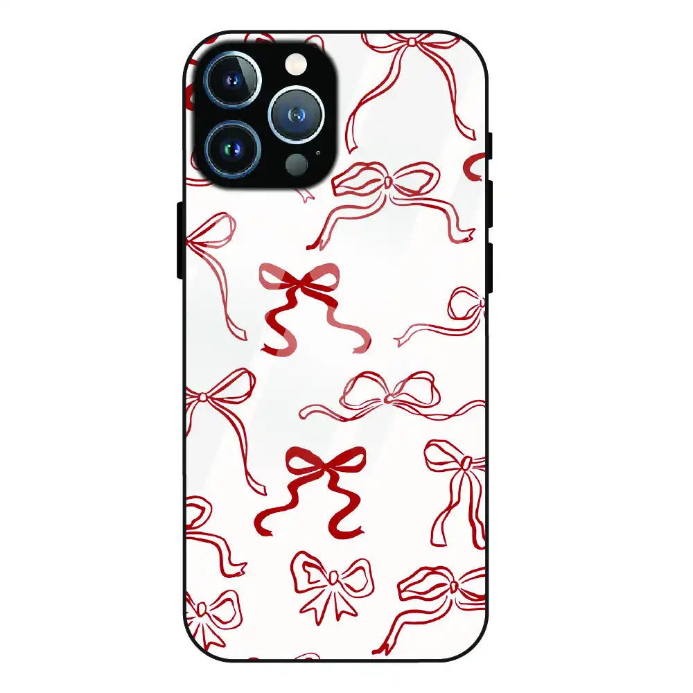 Cherry Bow Minimal - Glass Case For Apple iPhone 12 Pro