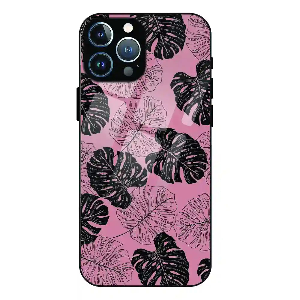 Tropical Monstera Leaf Pattern - Glass Case For Apple iPhone 12 Pro