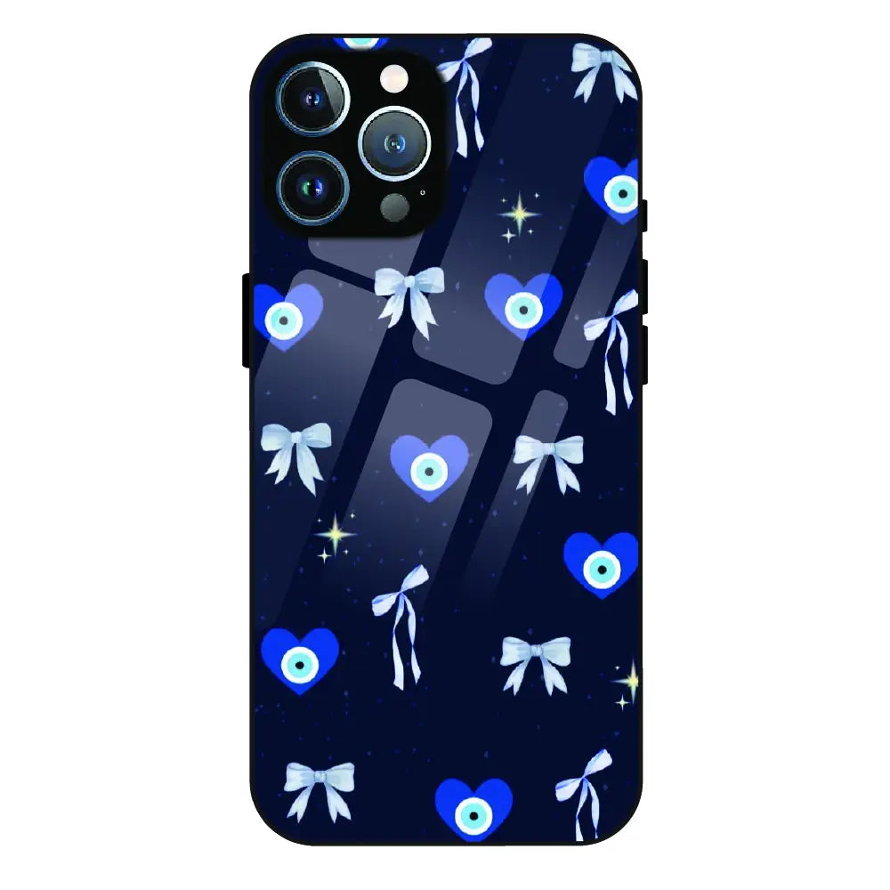 Evil Eye Bow Midnight - Glass Case For Apple iPhone 12 Pro