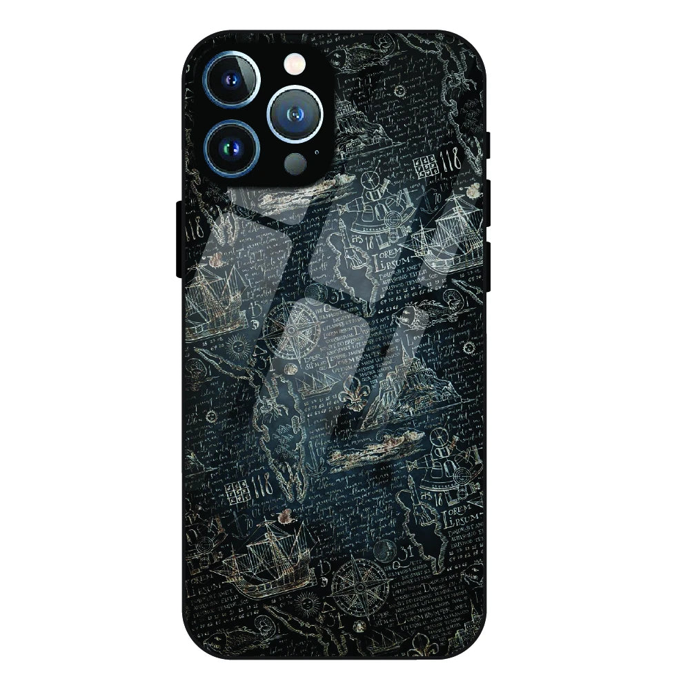 Vintage Explorer Map - Glass Case For Apple iPhone 12 Pro