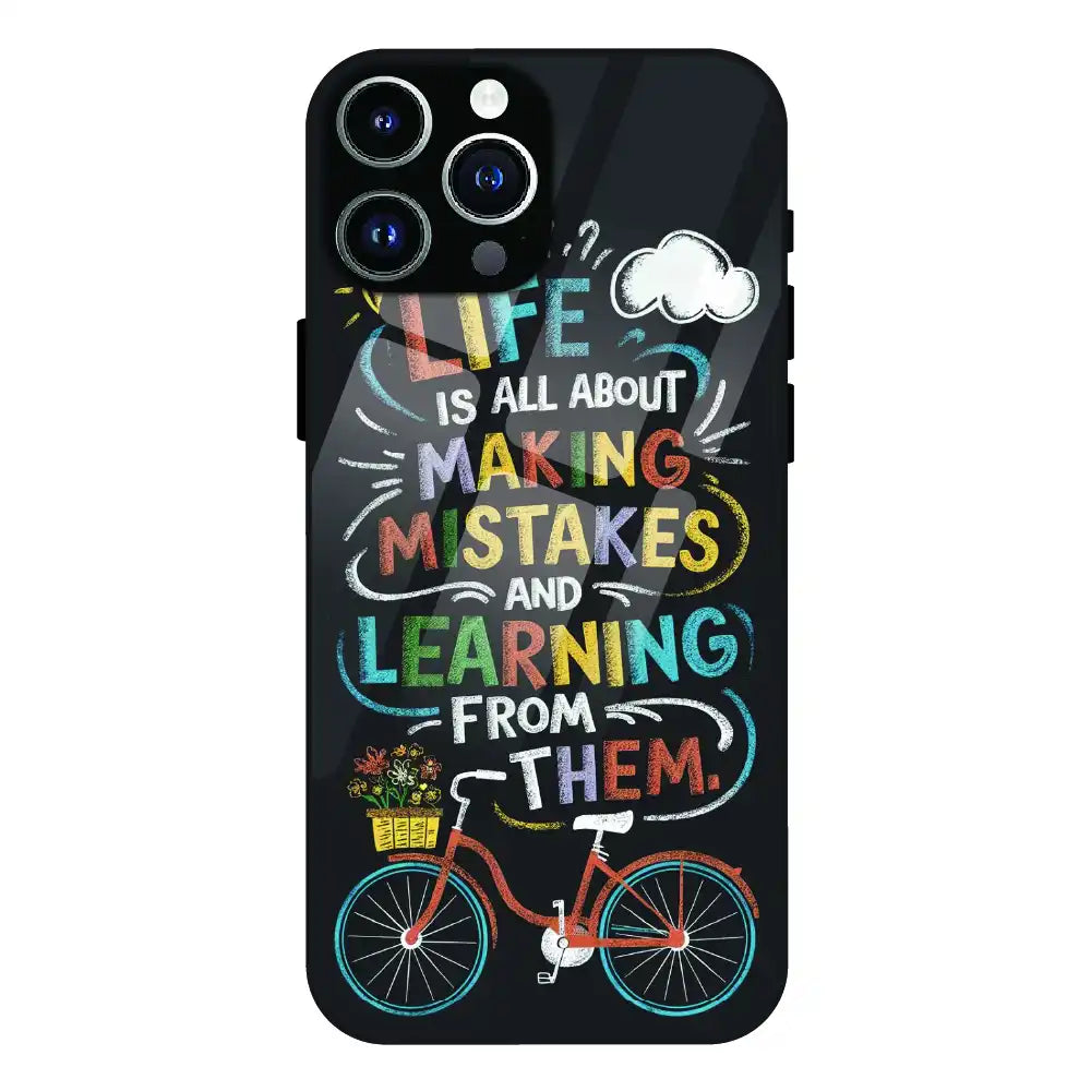 Motivational Quote Bicycle Art - Glass Case For Apple iPhone 12 Pro Max