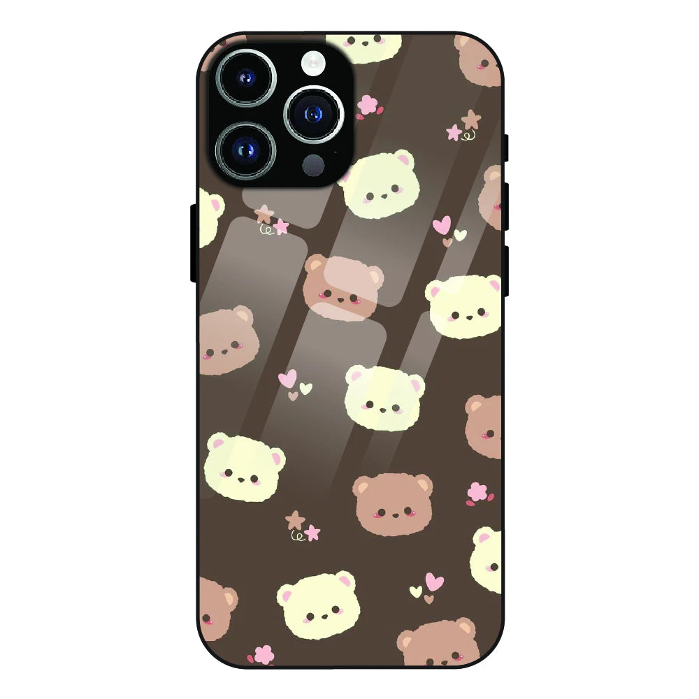 Cozy Bear Pattern - Glass Case For Apple iPhone 12 Pro Max