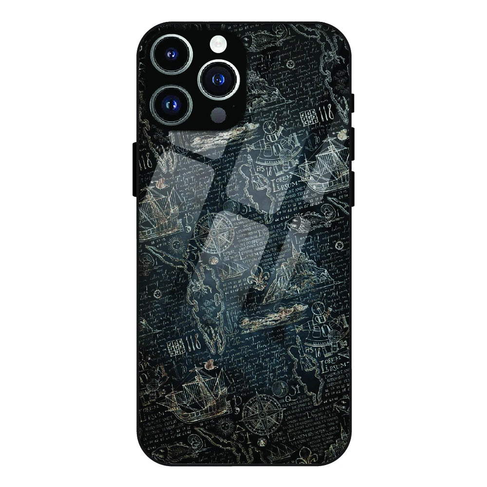 Vintage Explorer Map - Glass Case For Apple iPhone 12 Pro Max