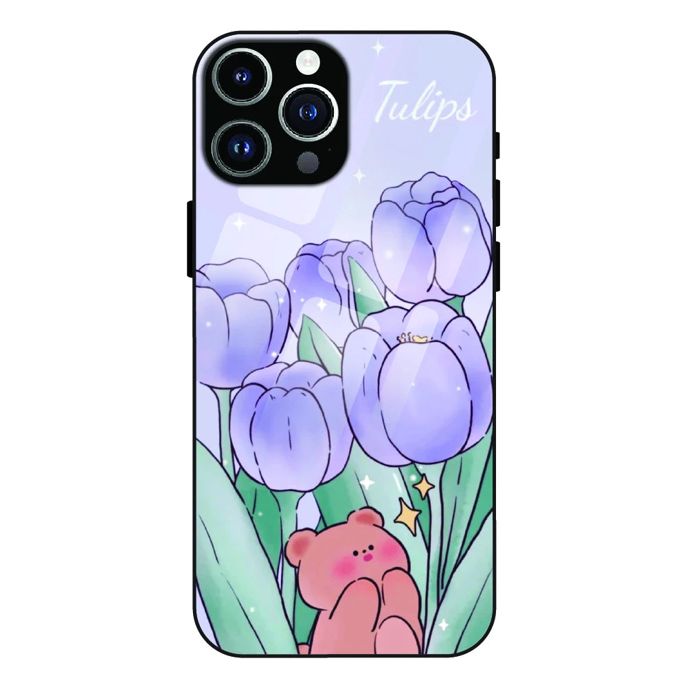 Tulip Bear Dreamscape - Glass Case For Apple iPhone 12 Pro Max