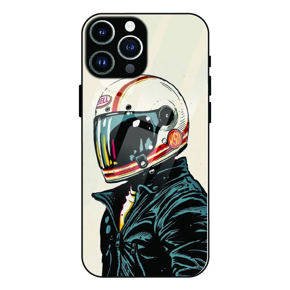 Retro Racer Helmet - Glass Case For Apple iPhone 12 Pro Max