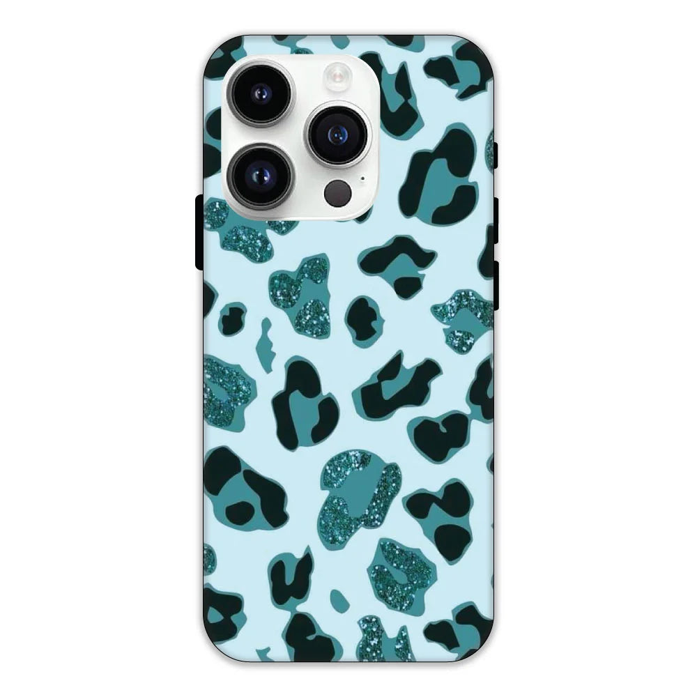 Blue Leopard Glitter Print Hard Case Apple IPhone 12 Pro Max Models