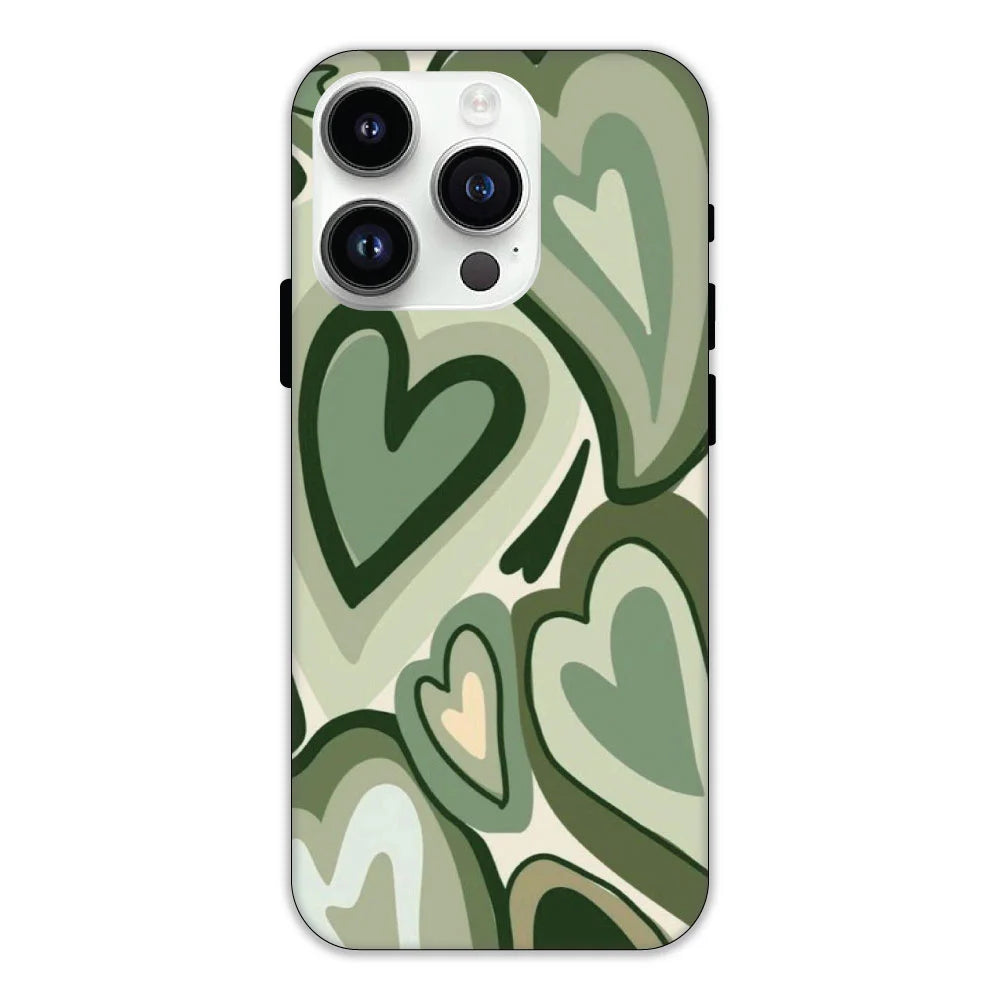 Green Hearts Hard Case Apple IPhone 12 Pro Max models