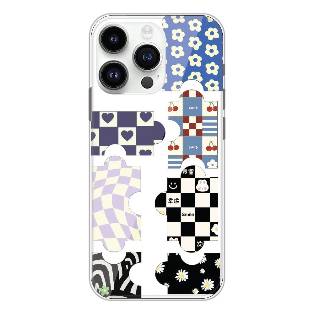 Aesthetic Puzzle - Clear Printed Silicone Case For Apple iPhone Models- Apple iPhone 12 pro max