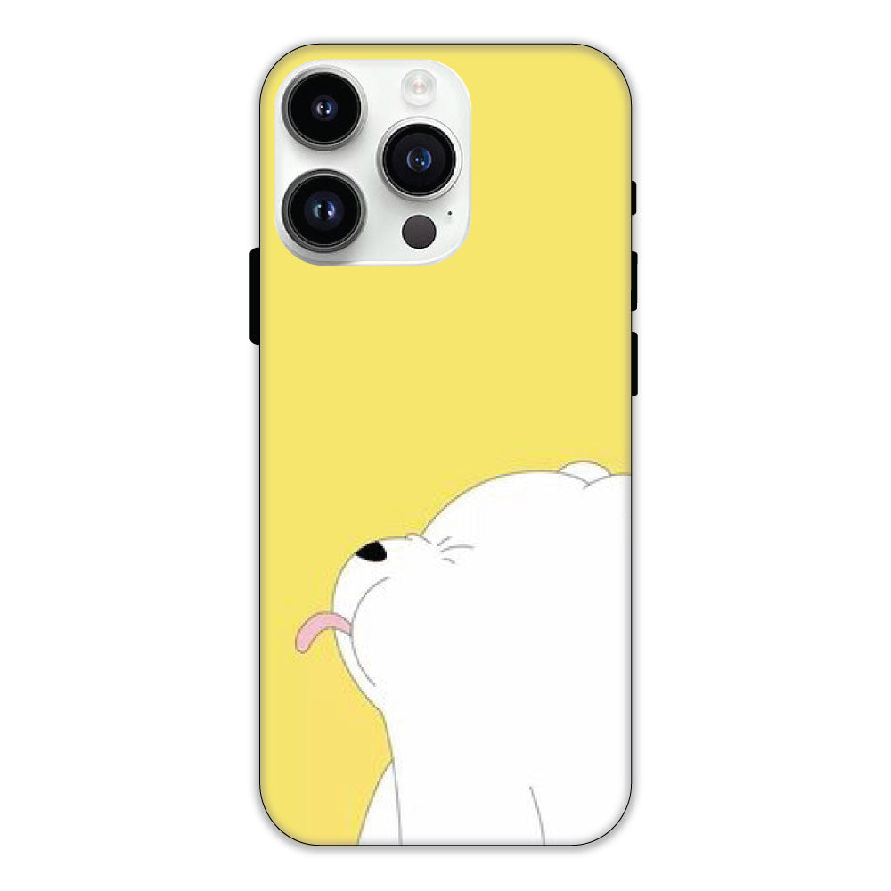 White Teddy On Yellow Background - Hard Cases For Apple iPhone Models IPHONE 12 PRO MAX