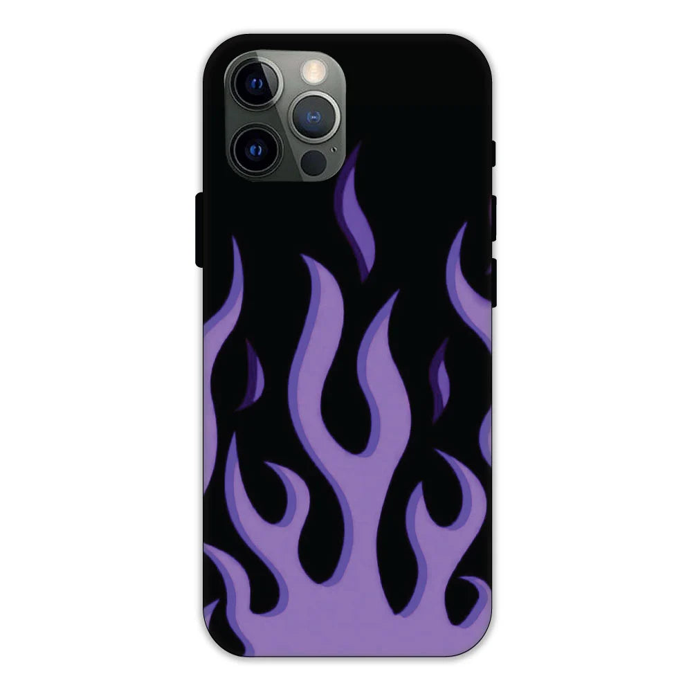 Purple Flames Hard Case Apple iPhone 12 Pro Models