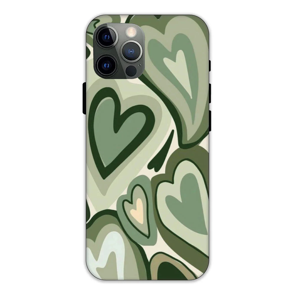 Green Hearts Hard Case Apple IPhone 12 Pro models