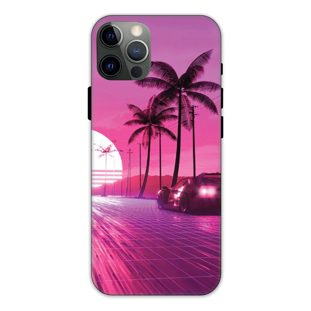 Retro Beach Synthwave Hard Case Apple iPhone 12 Pro Models