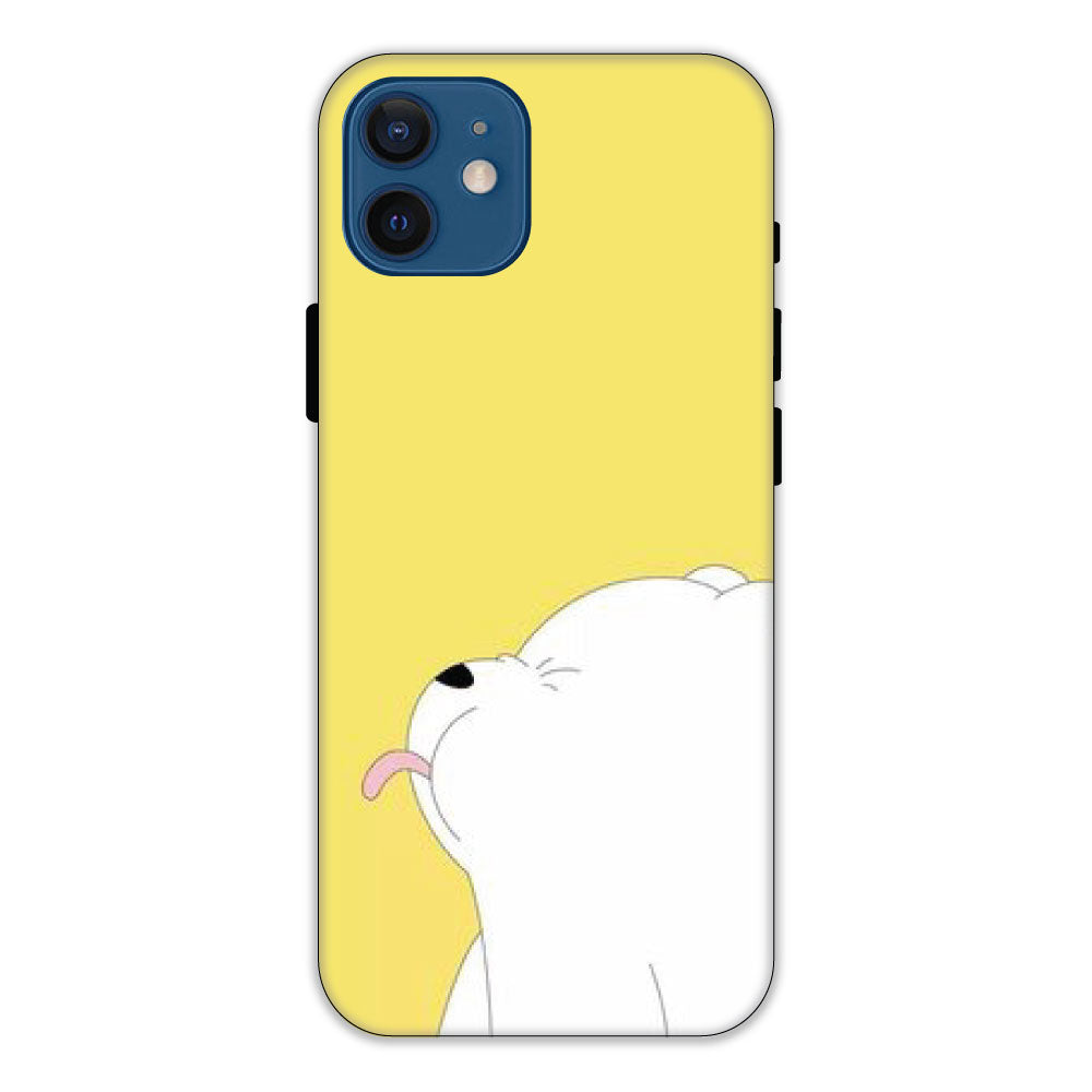White Teddy On Yellow Background - Hard Cases For Apple iPhone Models IPHONE 12