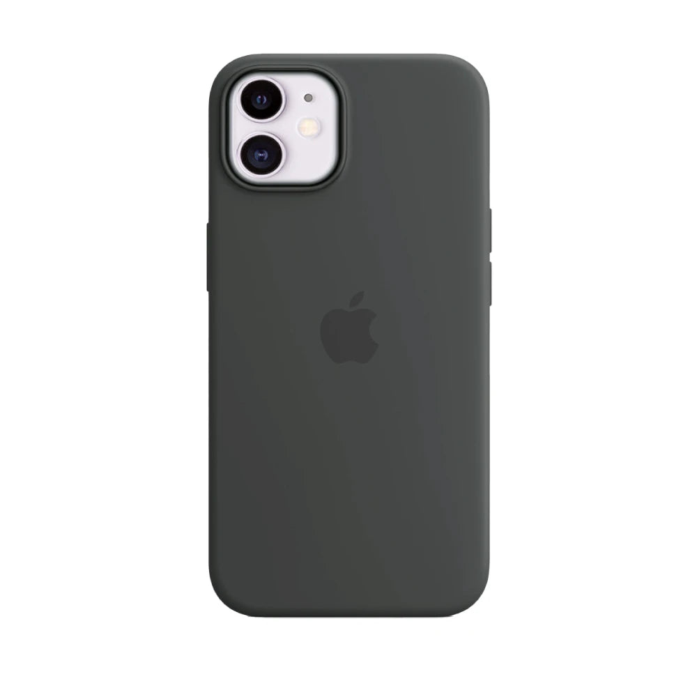Black Liquid Silicone Case For Apple iPhone 12