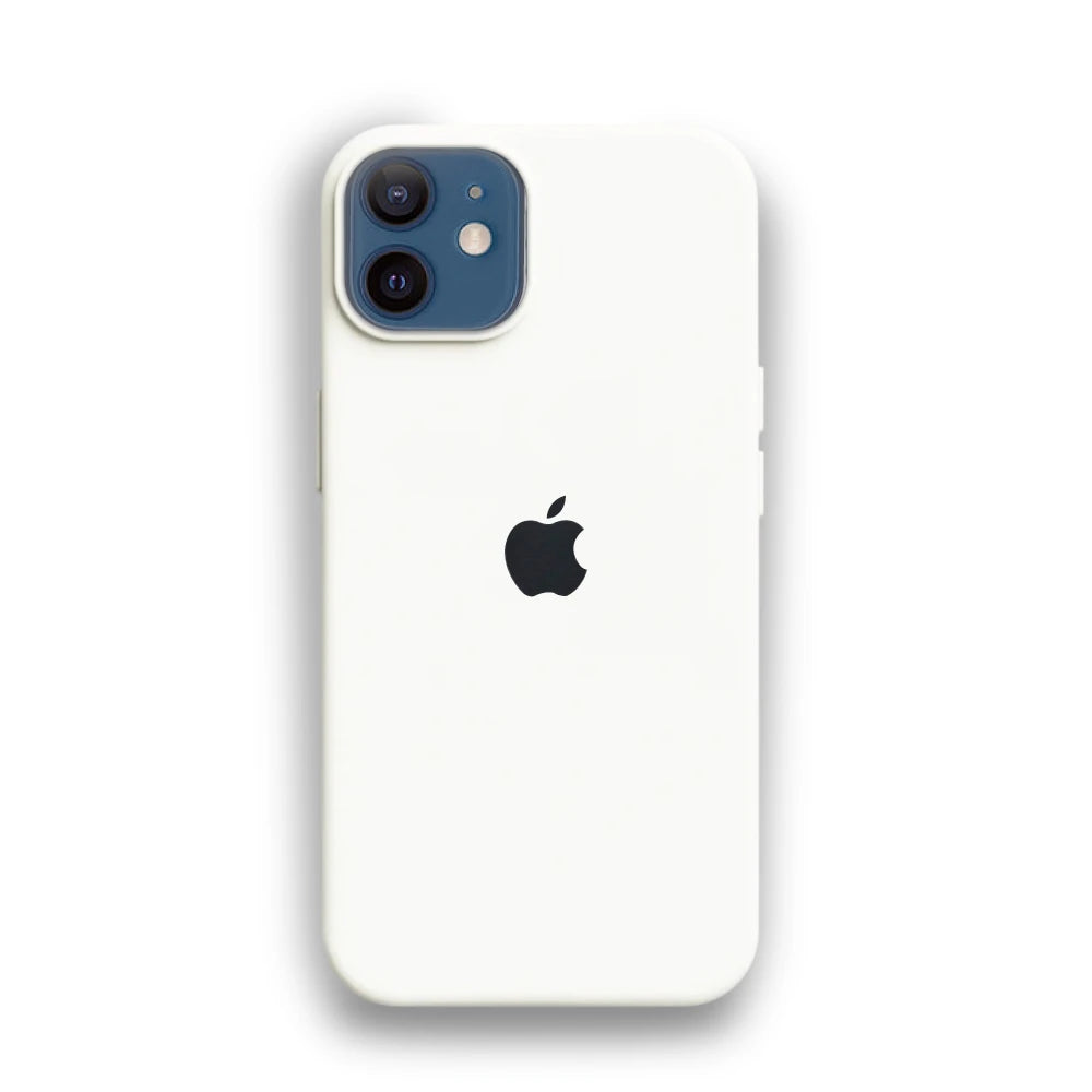 White Liquid Silicone Case For Apple iPhone 12