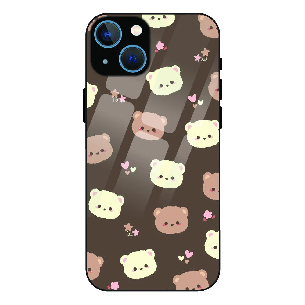 Cozy Bear Pattern - Glass Case For Apple iPhone 13