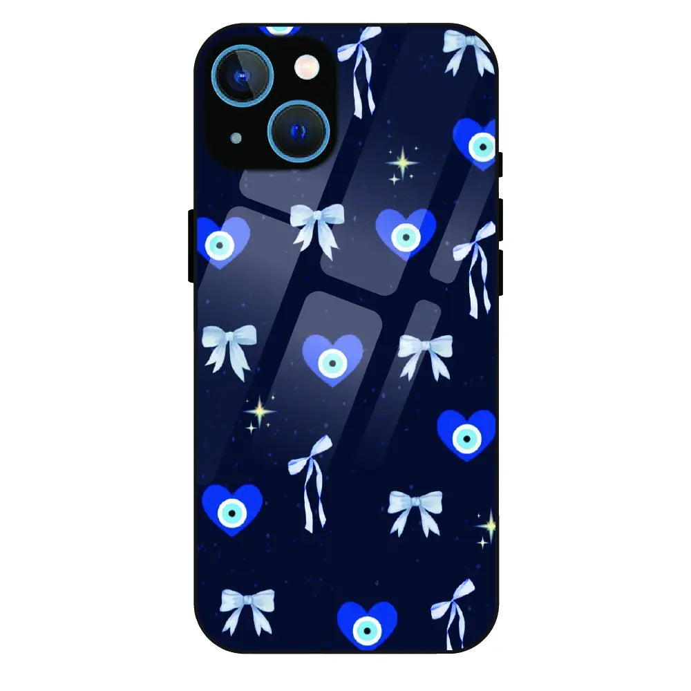 Evil Eye Bow Midnight - Glass Case For Apple iPhone 13