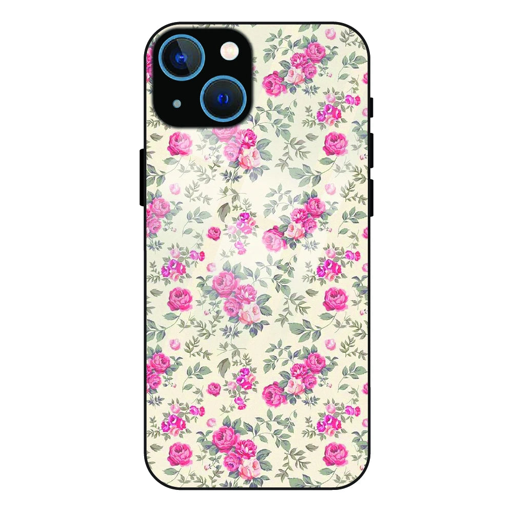 Vintage Rose Meadow - Glass Case For Apple iPhone 13
