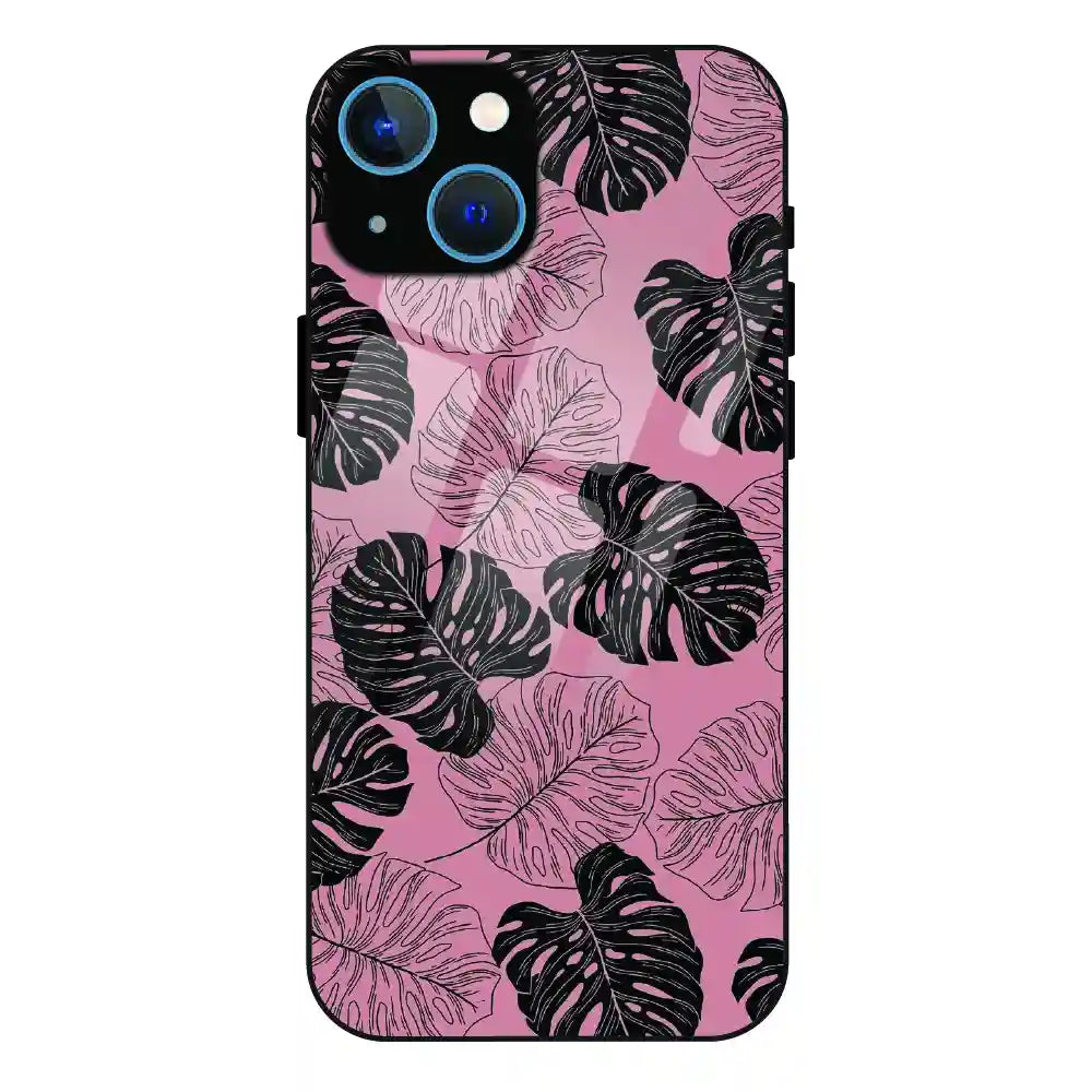 Tropical Monstera Leaf Pattern - Glass Case For Apple iPhone 13 Mini