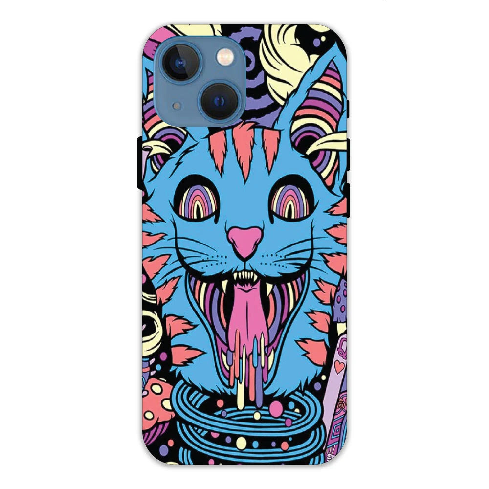 Cat Psychedelic Art Hard Case Apple IPhone 13 Mini Models