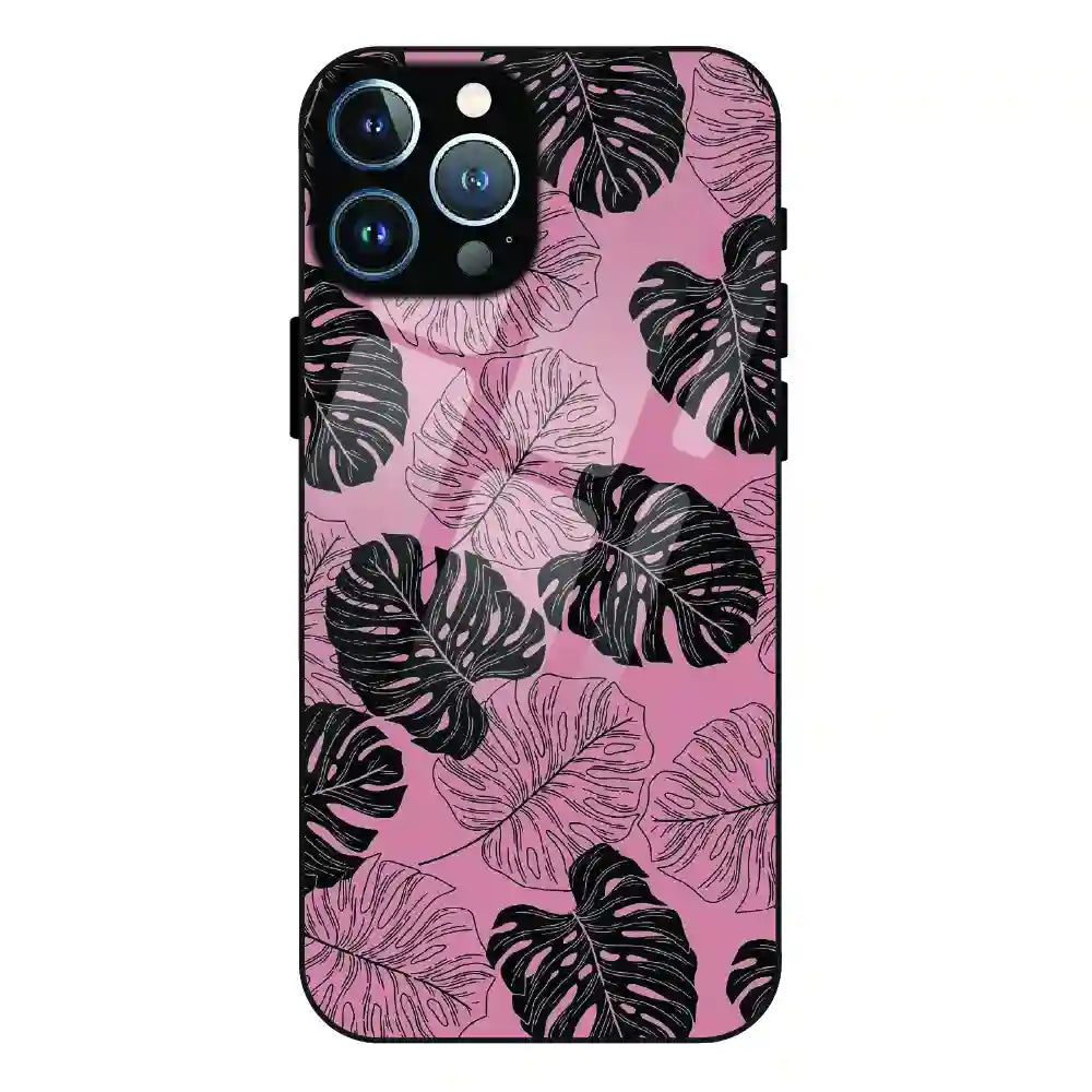 Tropical Monstera Leaf Pattern - Glass Case For Apple iPhone 13 Pro