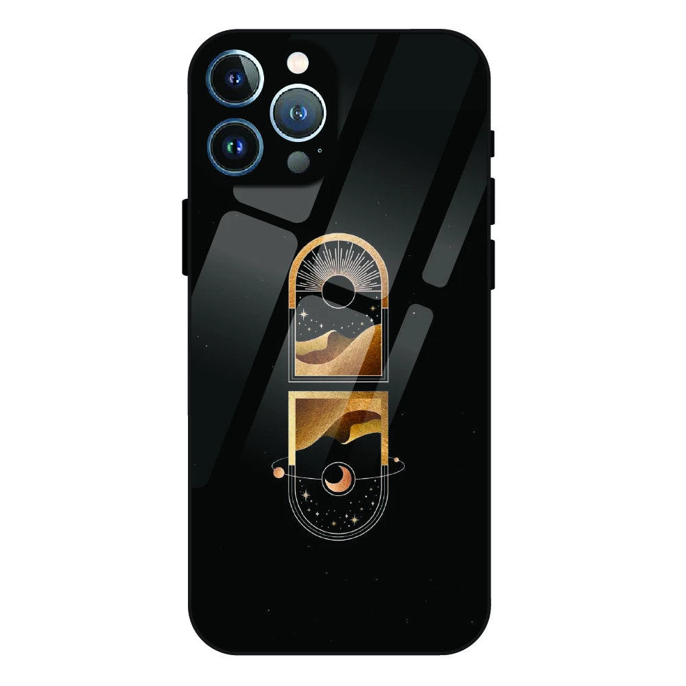 Golden Geometry - Glass Case For Apple iPhone 13 Pro