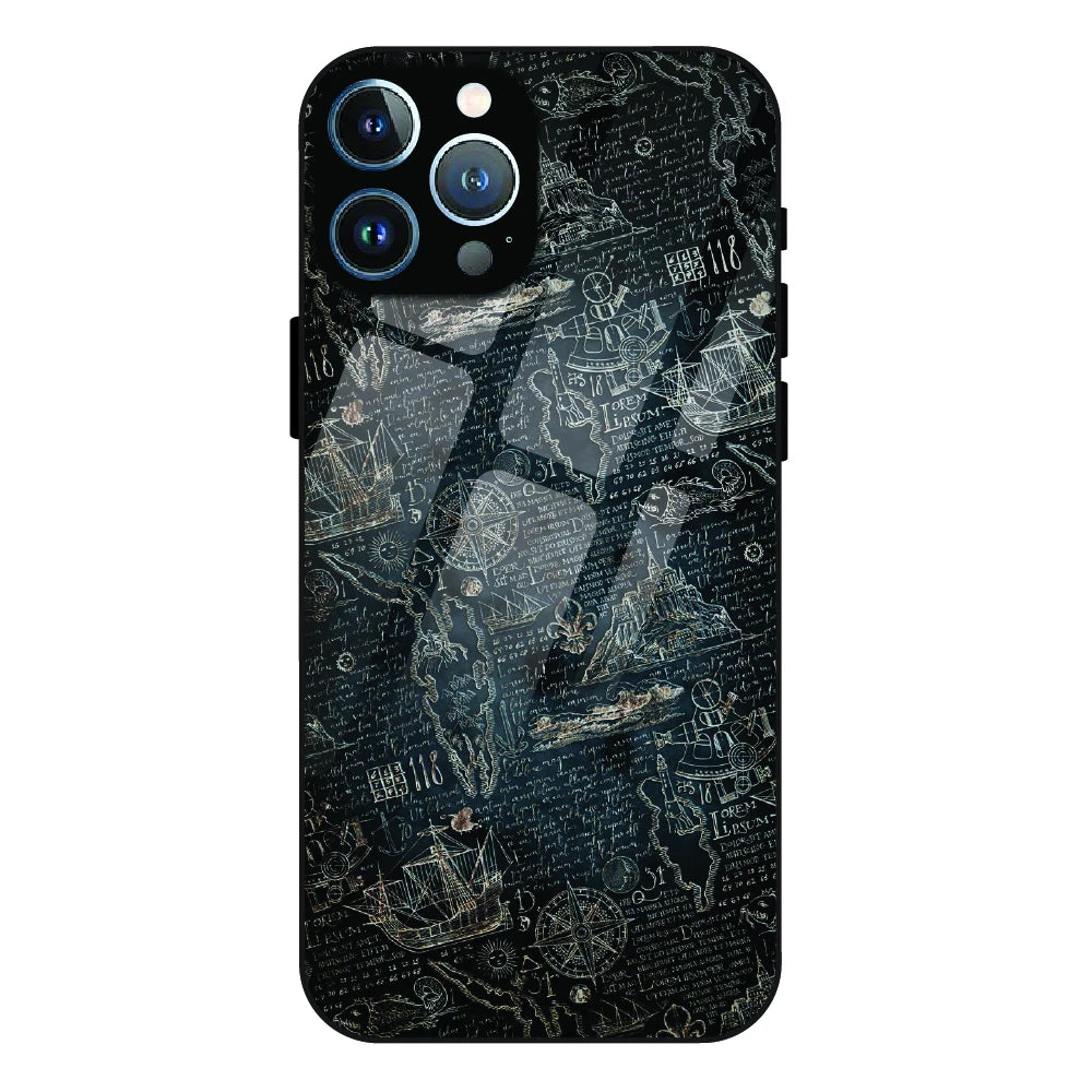 Vintage Explorer Map - Glass Case For Apple iPhone 13 Pro