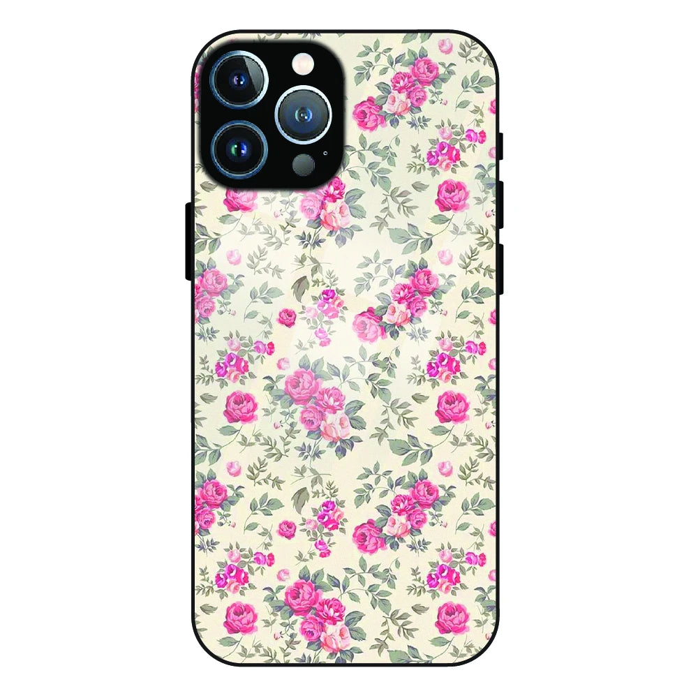 Vintage Rose Meadow - Glass Case For Apple iPhone 13 Pro