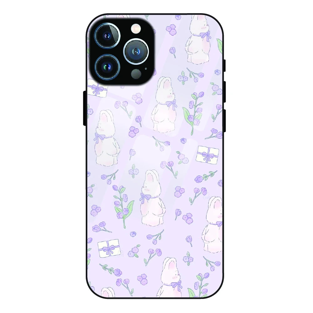 Lavender Bunny Gifts - Glass Case For Apple iPhone 13 Pro