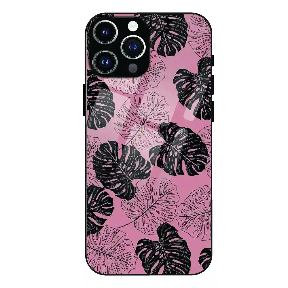 Tropical Monstera Leaf Pattern - Glass Case For Apple iPhone 13 Pro Max
