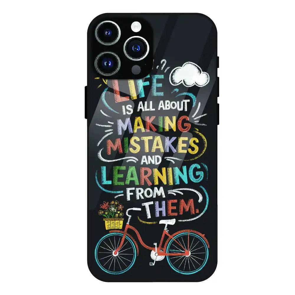 Motivational Quote Bicycle Art - Glass Case For Apple iPhone 13 Pro Max