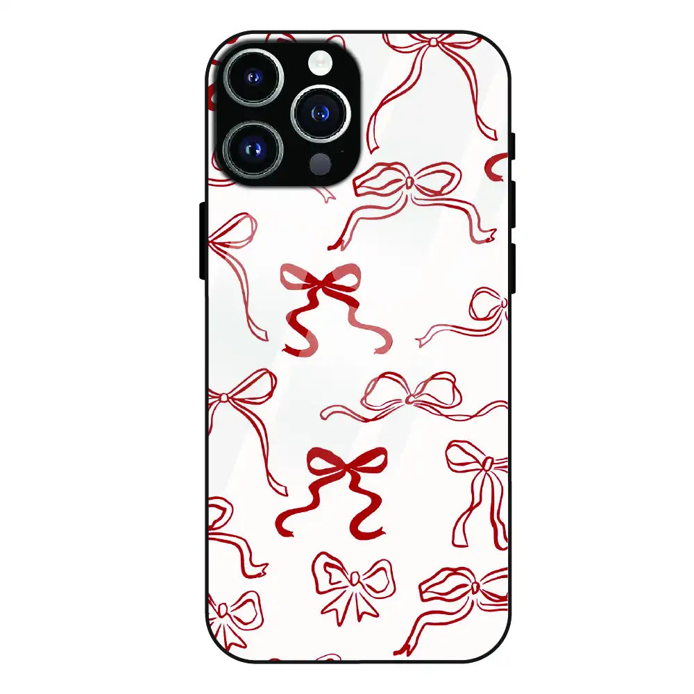 Cherry Bow Minimal - Glass Case For Apple iPhone 13 Pro Max