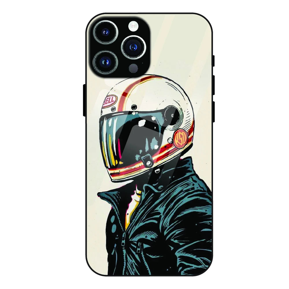 Retro Racer Helmet - Glass Case For Apple iPhone 13 Pro Max
