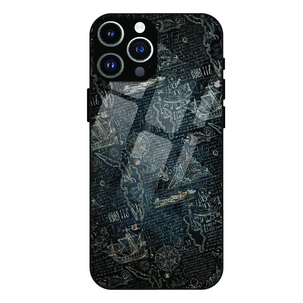 Vintage Explorer Map - Glass Case For Apple iPhone 13 Pro Max