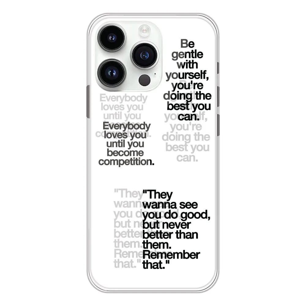 Motivational Quotes - Clear Printed Silicone Case For Apple iPhone Models- Apple iPhone 13 pro max