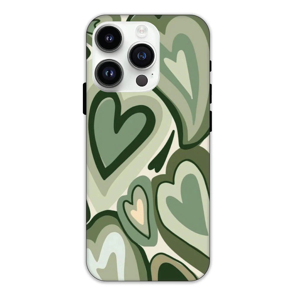 Green Hearts Hard Case Apple IPhone 13 Pro Max models