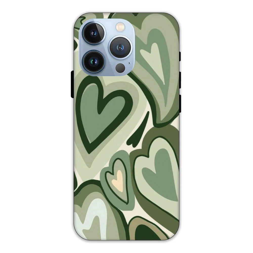 Green Hearts Hard Case Apple IPhone 13 Pro models