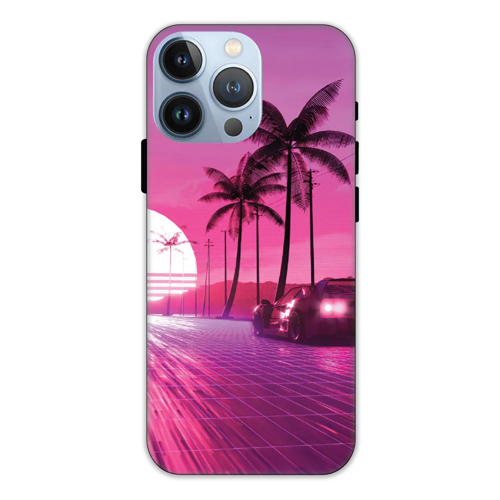 Retro Beach Synthwave Hard Case Apple iPhone 13 Pro Models