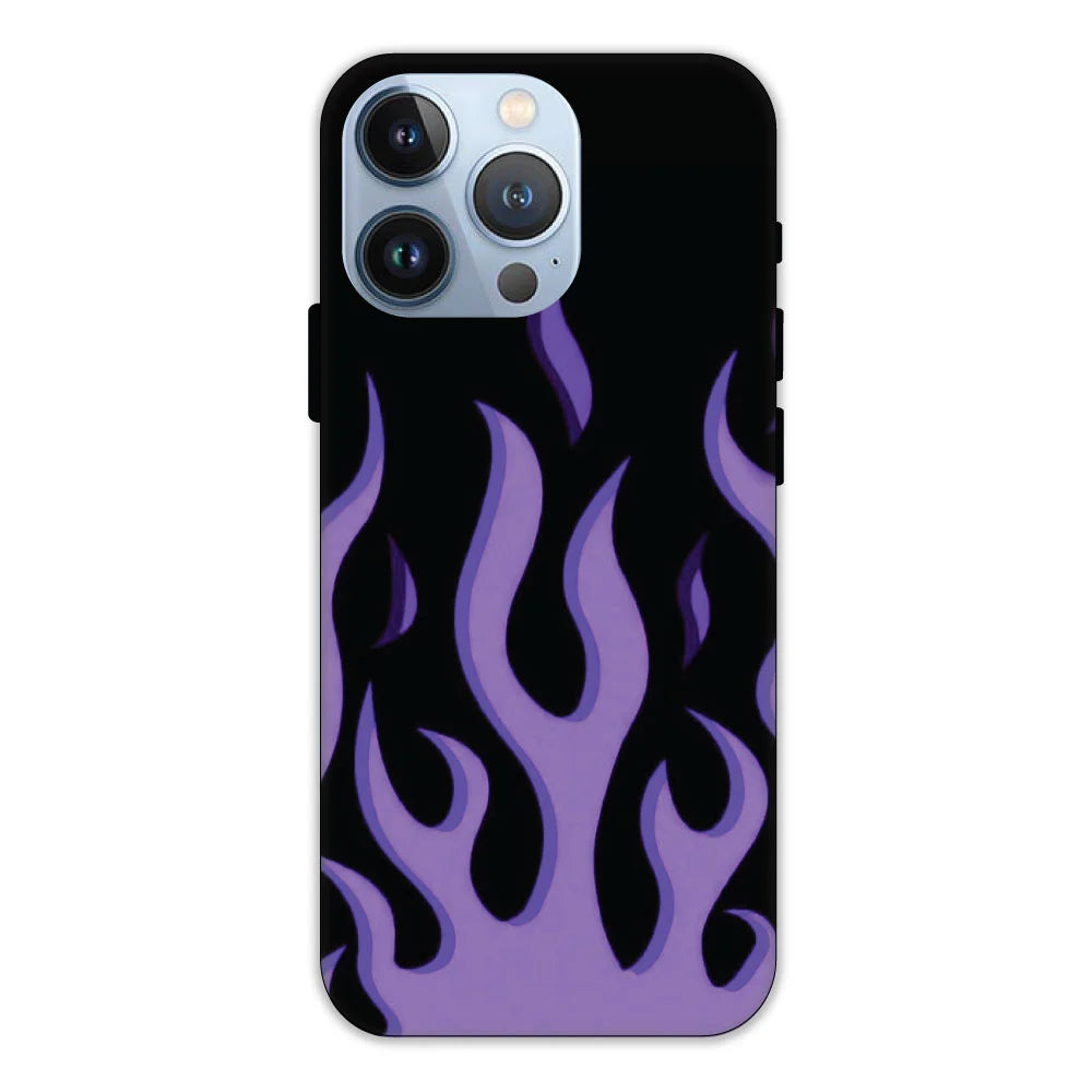 Purple Flames Hard Case Apple iPhone 13 Pro Models