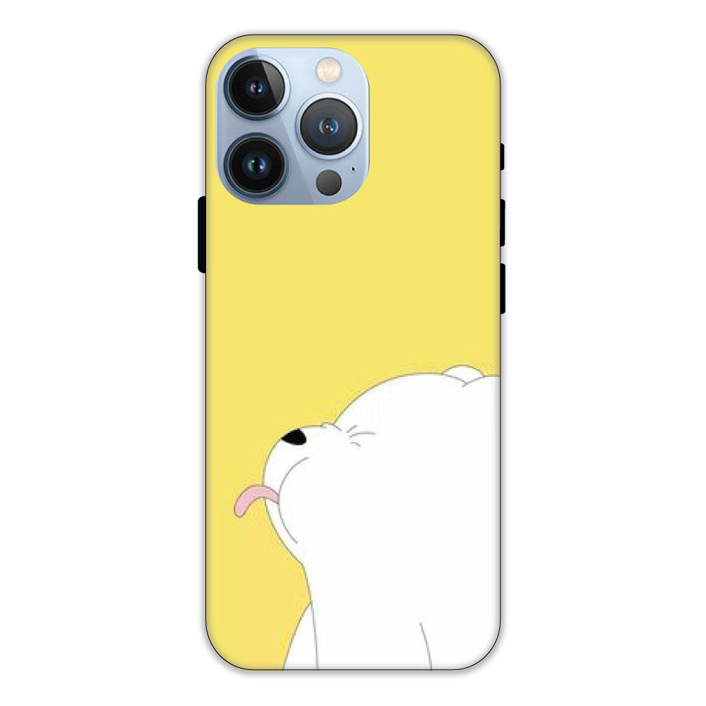 White Teddy On Yellow Background - Hard Cases For Apple iPhone Models IPHONE 13 PRO