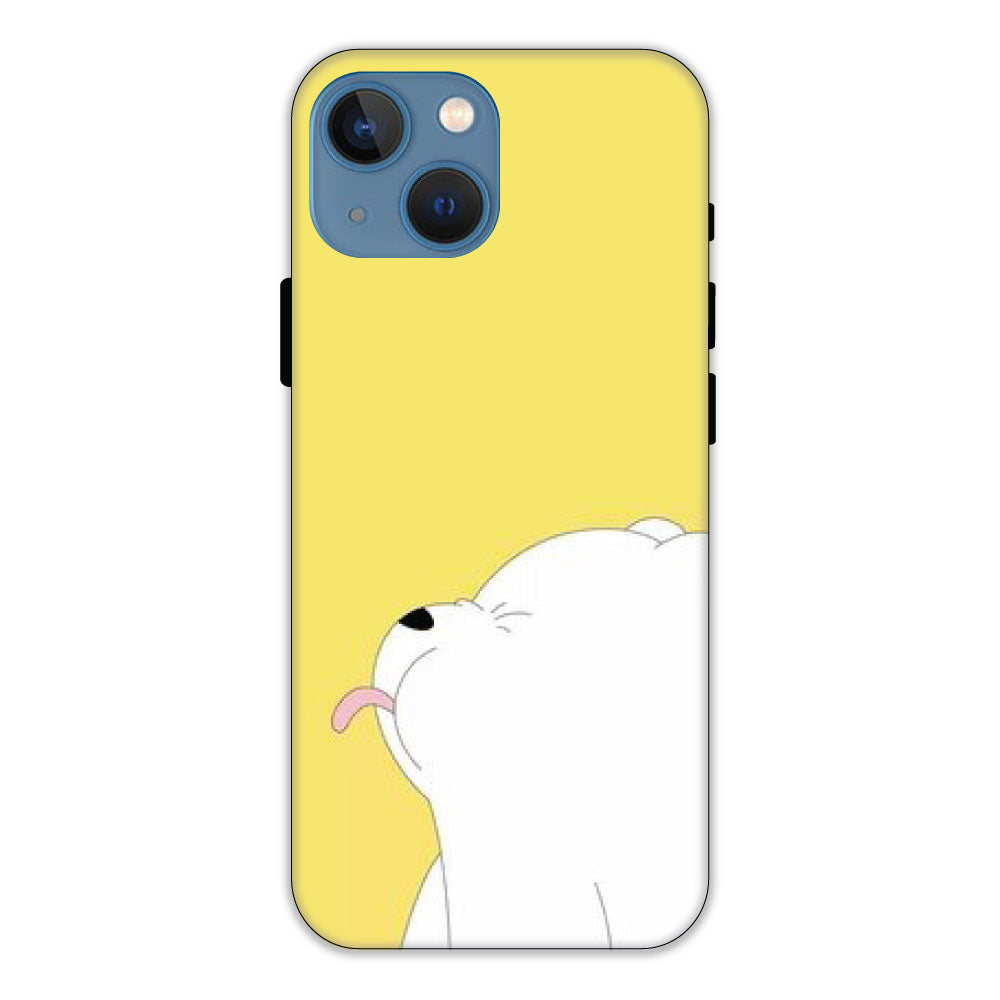 White Teddy On Yellow Background - Hard Cases For Apple iPhone Models IPHONE 13