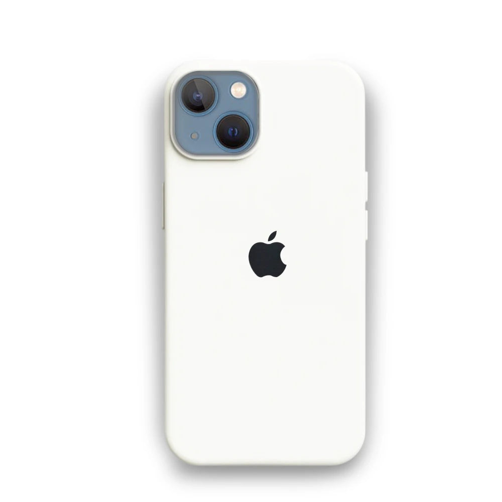 White Liquid Silicone Case For Apple iPhone 13