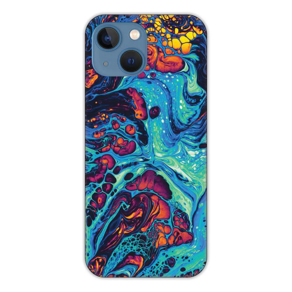 Blue and Orange Swirl Hard Case Apple iPhone 13 Models